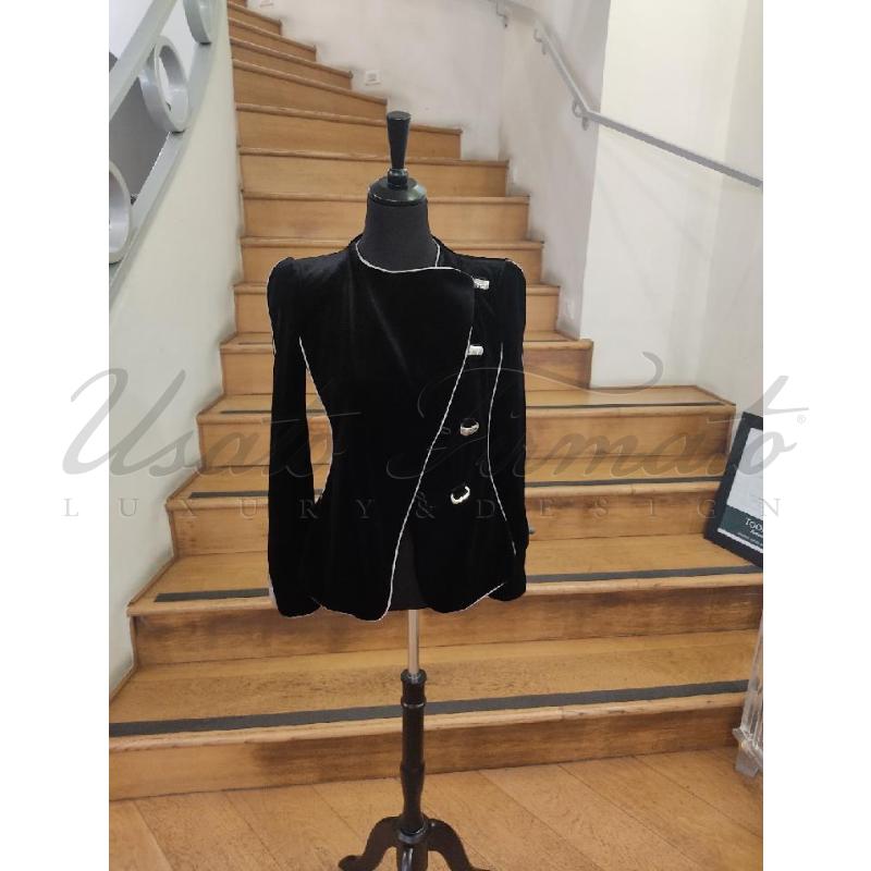 GIACCA DONNA GIORGIO ARMANI VELLUTO NERO TG 42 | Mercatino dell'Usato Roma parioli 1