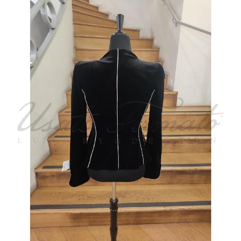 GIACCA DONNA GIORGIO ARMANI VELLUTO NERO TG 42 | Mercatino dell'Usato Roma parioli 3