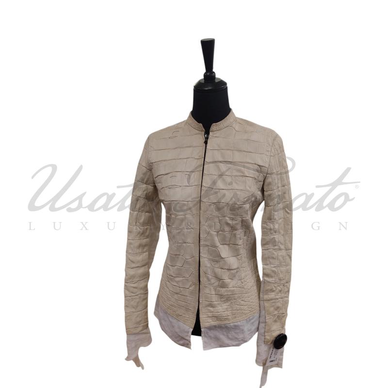 GIACCA DONNA ISAAC SELLAN PELLE AVORIO TG 38 | Mercatino dell'Usato Roma parioli 1
