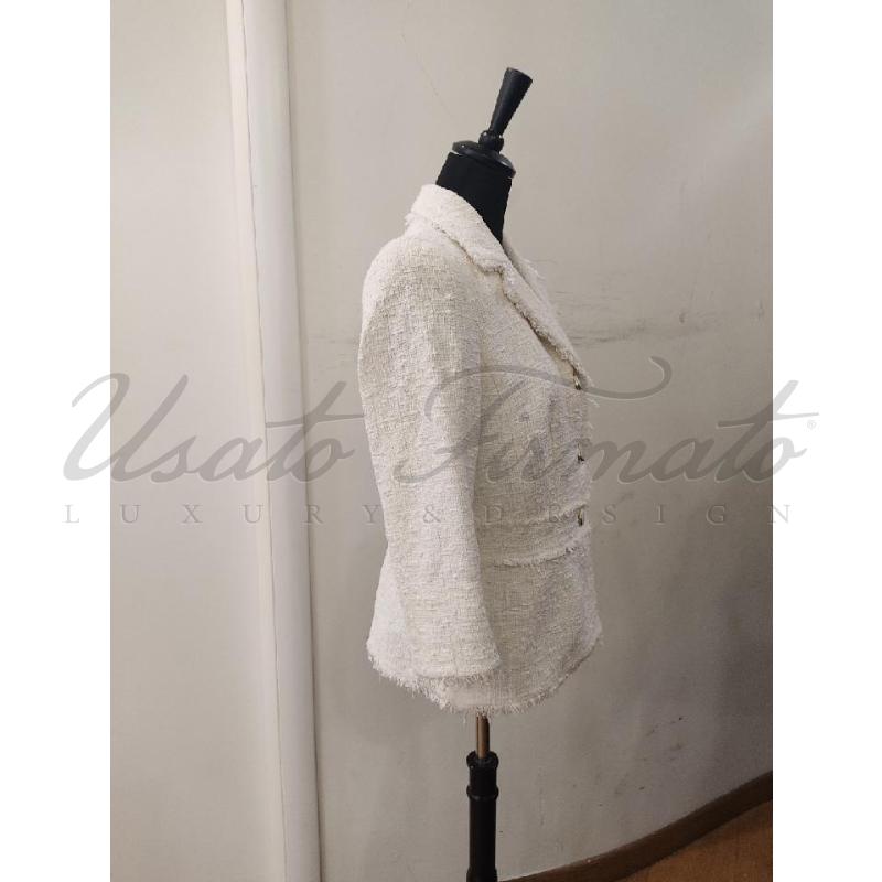 GIACCA DONNA LUISA SPAGNOLI BIANCA  TG. 46 | Mercatino dell'Usato Roma parioli 2