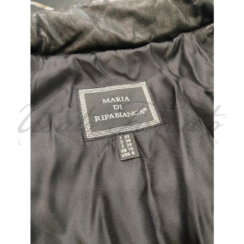 GIACCA DONNA MARIA DI RIPABIANCA PELLE NERA TG 42 | Mercatino dell'Usato Roma parioli 4