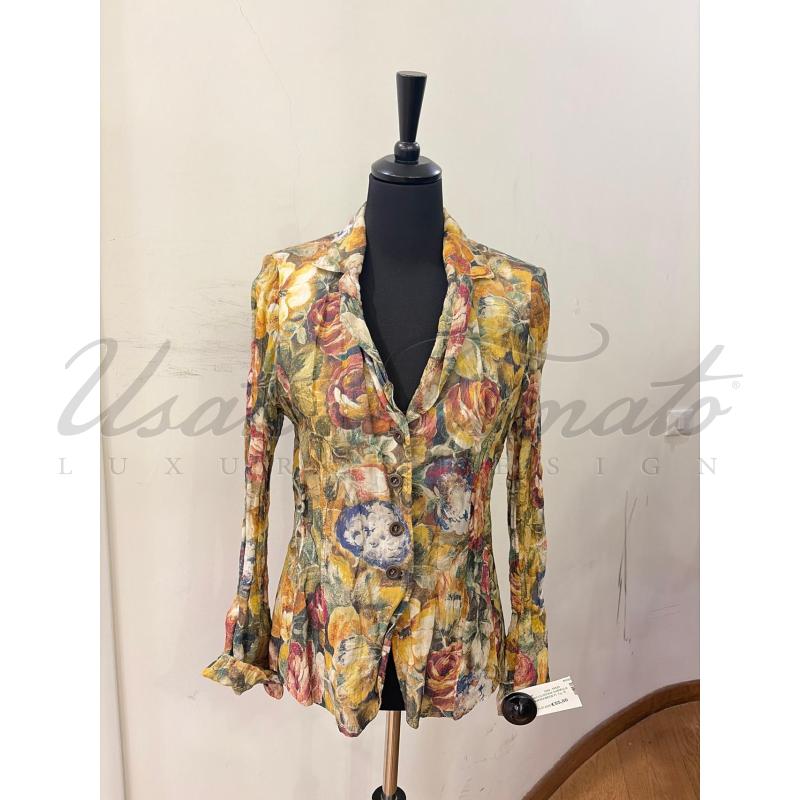 GIACCA DONNA MARIELLA BURANI BEIGE FIORATO TG. 15 | Mercatino dell'Usato Roma parioli 1
