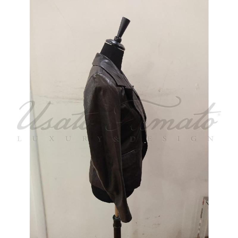 GIACCA DONNA OAKWOOD PELLE MARRONE TG S | Mercatino dell'Usato Roma parioli 2