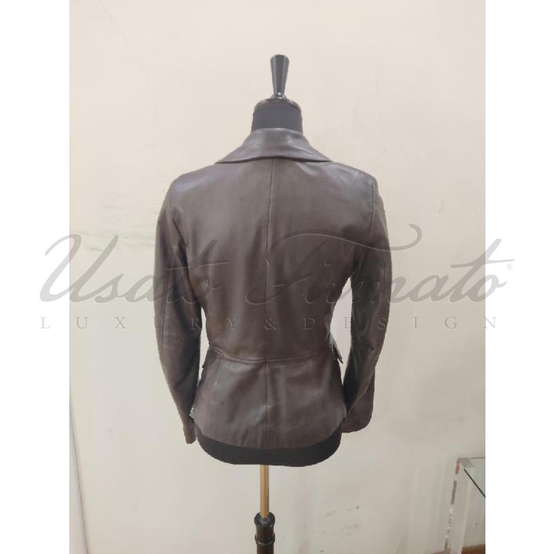 GIACCA DONNA OAKWOOD PELLE MARRONE TG S | Mercatino dell'Usato Roma parioli 3