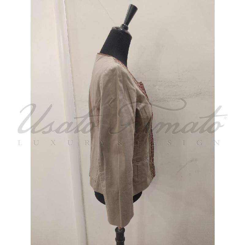 GIACCA DONNA PHILOSOPHY ALBERTA FERRETI BEIGE PERLINE TG. 44 | Mercatino dell'Usato Roma parioli 2