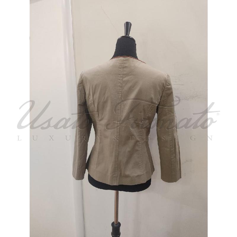 GIACCA DONNA PHILOSOPHY ALBERTA FERRETI BEIGE PERLINE TG. 44 | Mercatino dell'Usato Roma parioli 3