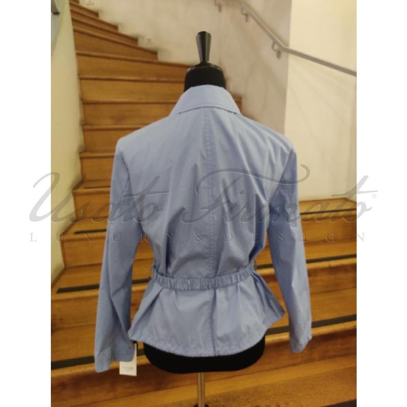 GIACCA DONNA PRADA CELESTE LILLA CINTURA TG 42 | Mercatino dell'Usato Roma parioli 3