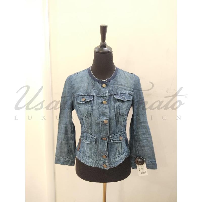 GIACCA DONNA PRADA DENIM BLU JEANS TG S | Mercatino dell'Usato Roma parioli 1