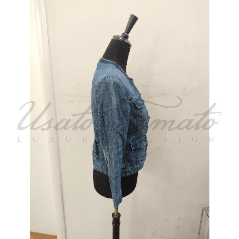 GIACCA DONNA PRADA DENIM BLU JEANS TG S | Mercatino dell'Usato Roma parioli 2