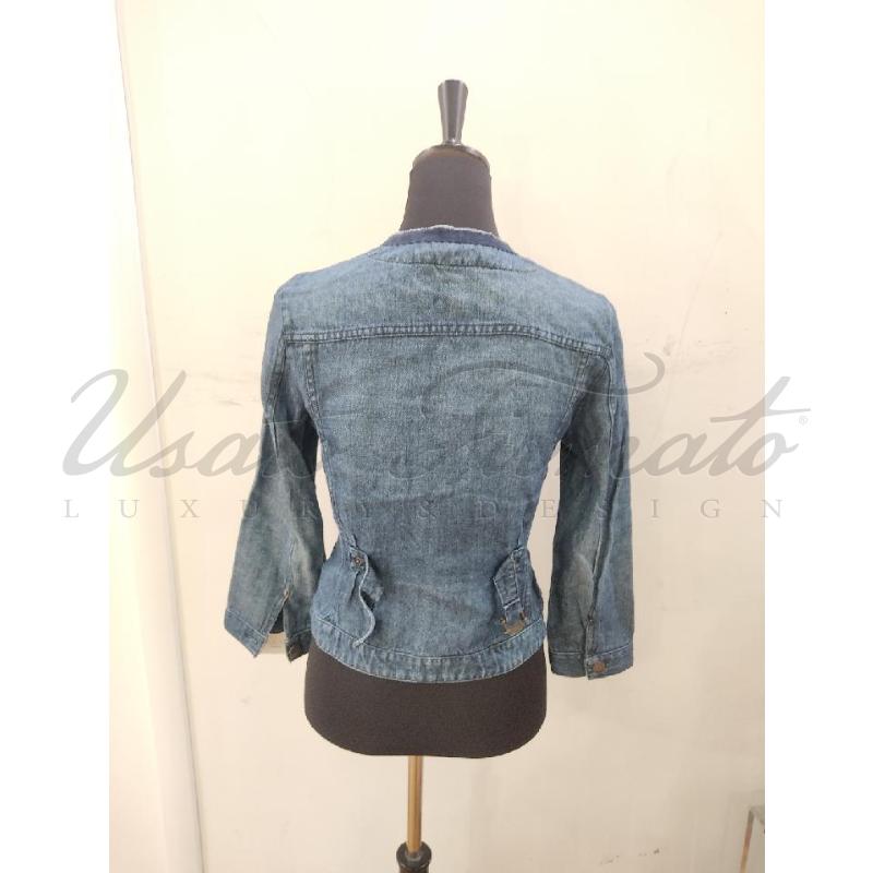 GIACCA DONNA PRADA DENIM BLU JEANS TG S | Mercatino dell'Usato Roma parioli 3