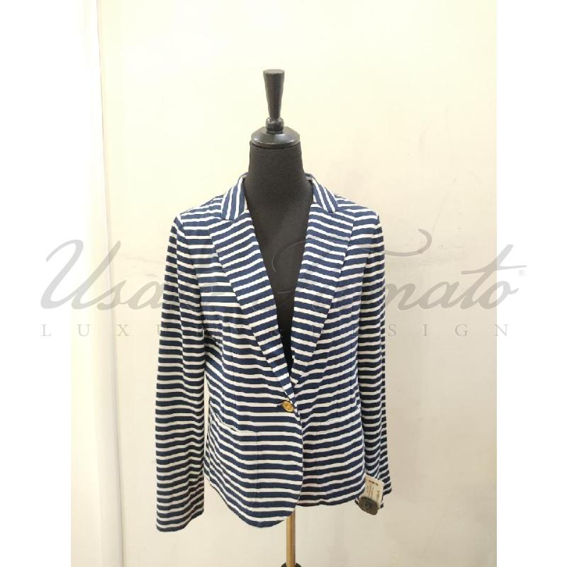 GIACCA DONNA RALPH LAUREN BLU RIGHE  TG. L | Mercatino dell'Usato Roma parioli 1