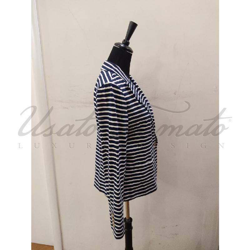 GIACCA DONNA RALPH LAUREN BLU RIGHE  TG. L | Mercatino dell'Usato Roma parioli 2