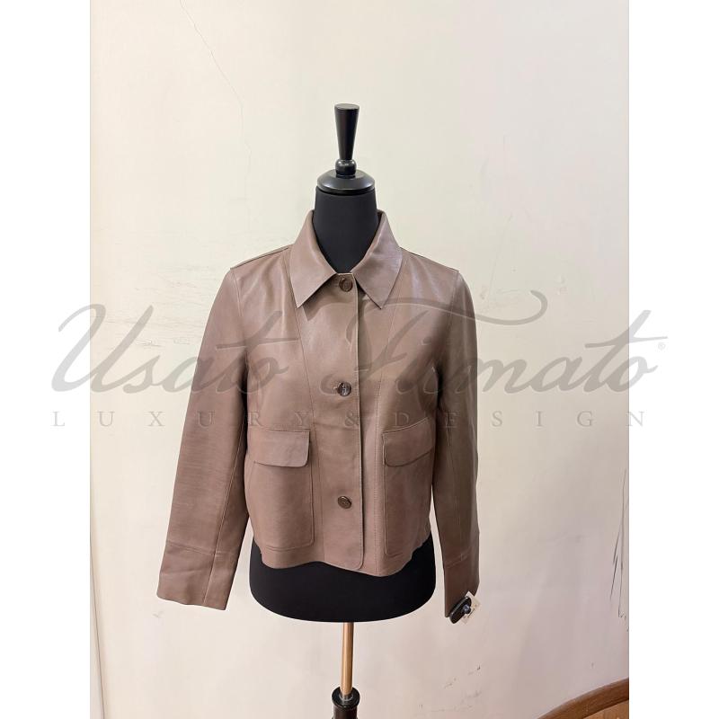 GIACCA DONNA THE JACKIE MARRONE PELLE TG. 44 | Mercatino dell'Usato Roma parioli 1