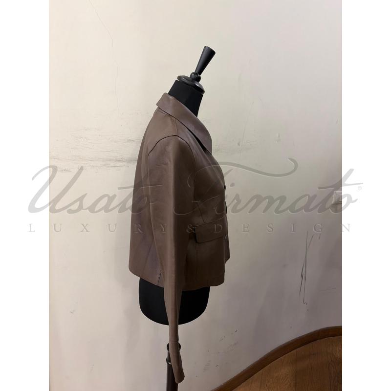 GIACCA DONNA THE JACKIE MARRONE PELLE TG. 44 | Mercatino dell'Usato Roma parioli 2