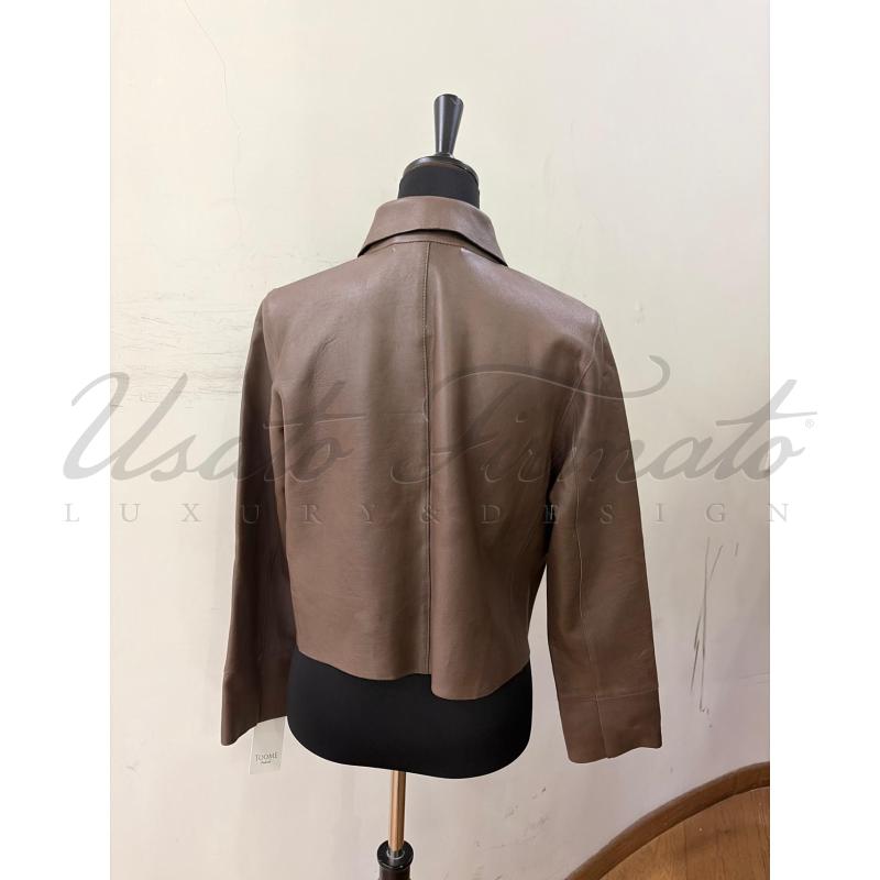 GIACCA DONNA THE JACKIE MARRONE PELLE TG. 44 | Mercatino dell'Usato Roma parioli 3