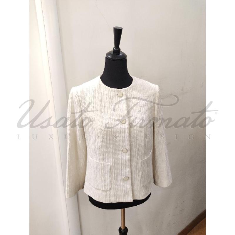 GIACCA DONNA TRUSSARDI BIANCA TG 46 | Mercatino dell'Usato Roma parioli 1