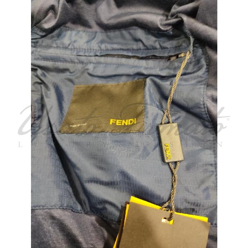 GIACCA FENDI BLU INSERTI PELLE TG 52 | Mercatino dell'Usato Roma parioli 4