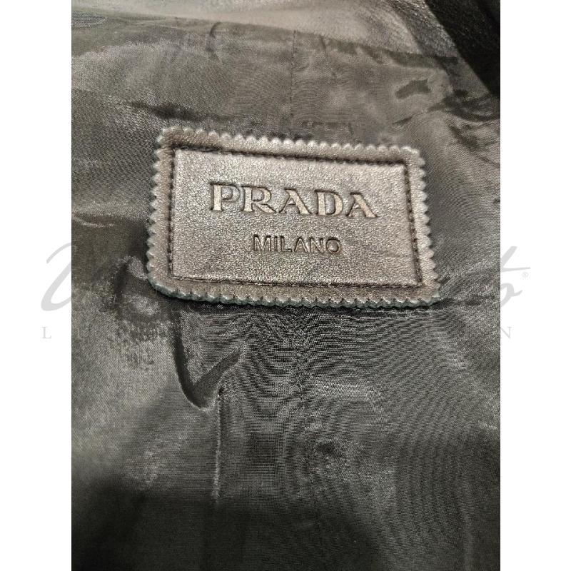 GIACCA UOMO PRADA NERA PELLE TG. 52 | Mercatino dell'Usato Roma parioli 4