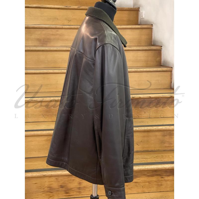 GIACCA UOMO TIMBERLAND PELLE MARRONE TG L | Mercatino dell'Usato Roma parioli 2
