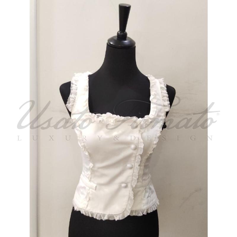 GILET DONNA RED VALENTINO BIANCO PIZZO TG S | Mercatino dell'Usato Roma parioli 1