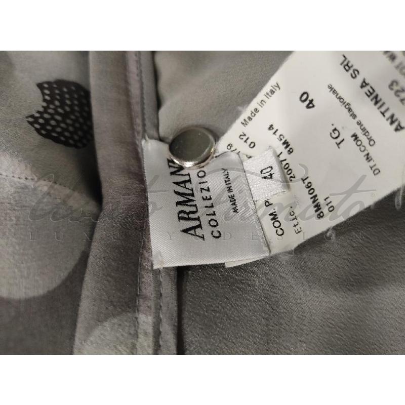 GONNA ARMANI COLLEZIONI GRIGIA FIORI SETA TG. 40 | Mercatino dell'Usato Roma parioli 4