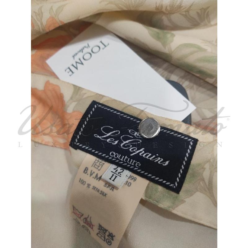 GONNA LES COPAINS BEIGE FIORI SETA TG. 42 | Mercatino dell'Usato Roma parioli 4
