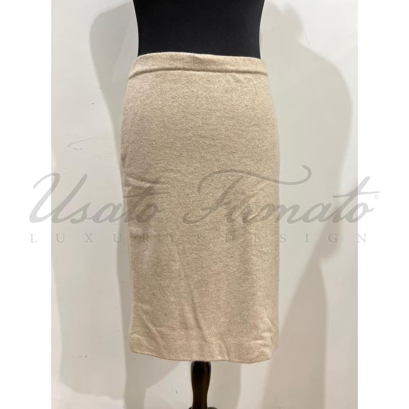 GONNA MARIA RIPABIANCA CASHMERE BEIGE TG 42 | Mercatino dell'Usato Roma parioli 1