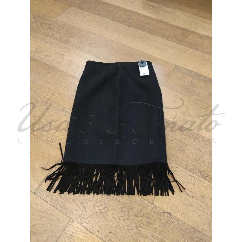 GONNA MAX MARA LANA NERA FRANGE TG 44 | Mercatino dell'Usato Roma parioli 2