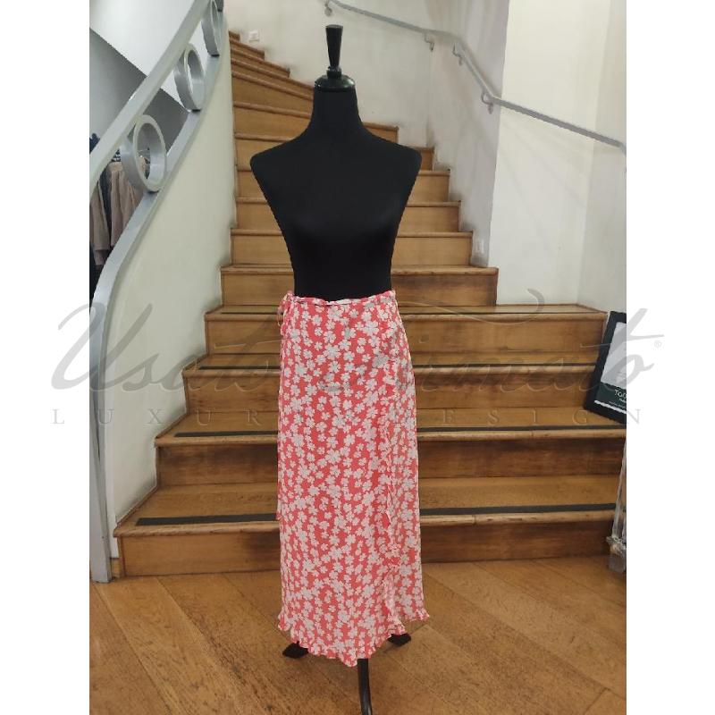 GONNA MIU MIU SETA FIORI ROSSI TG 38 | Mercatino dell'Usato Roma parioli 1