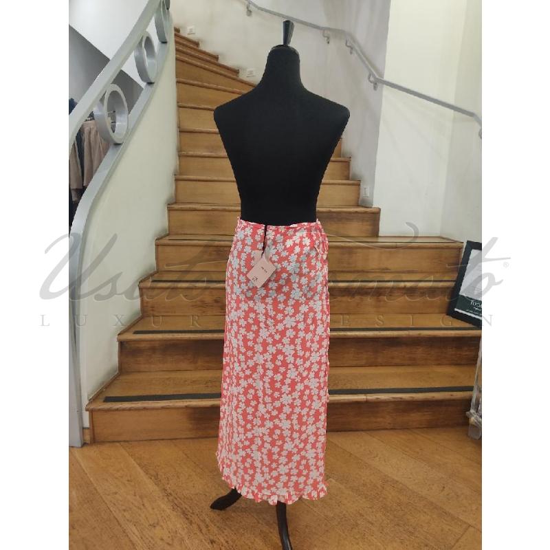 GONNA MIU MIU SETA FIORI ROSSI TG 38 | Mercatino dell'Usato Roma parioli 3