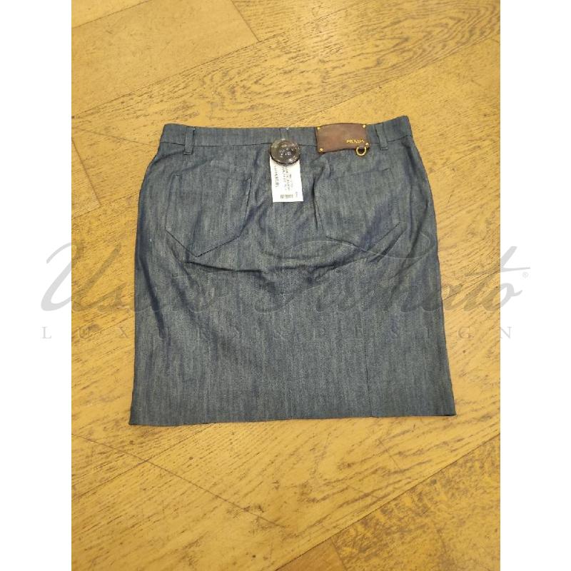 GONNA PRADA JEANS BLU TG S | Mercatino dell'Usato Roma parioli 2
