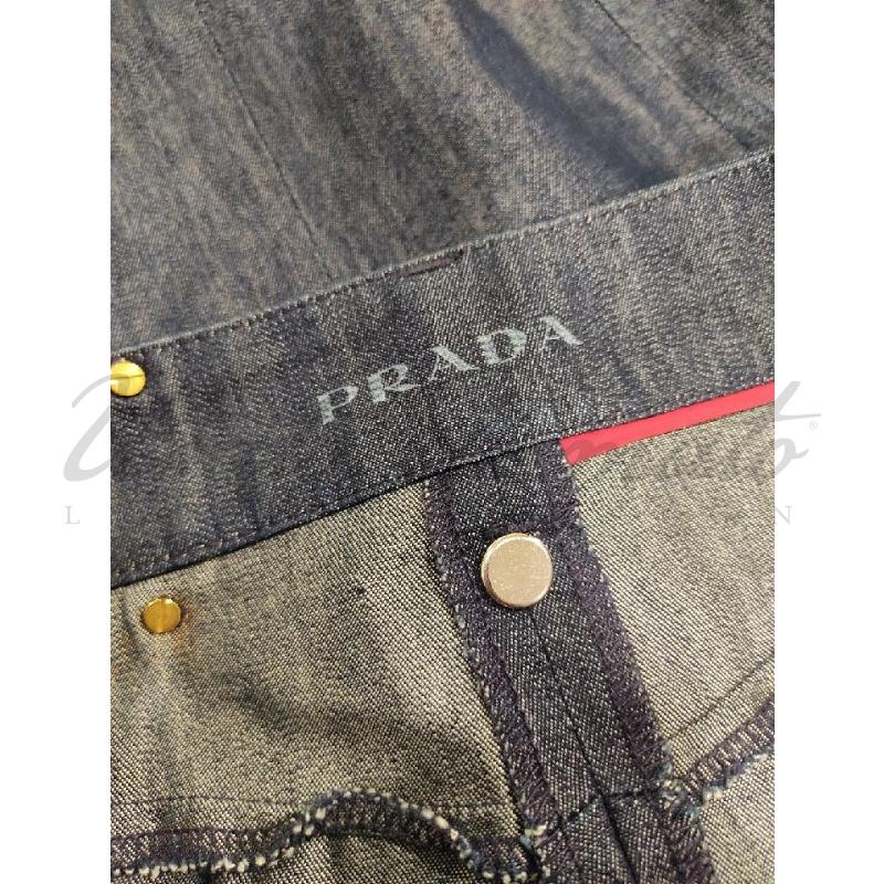 GONNA PRADA JEANS BLU TG S | Mercatino dell'Usato Roma parioli 4