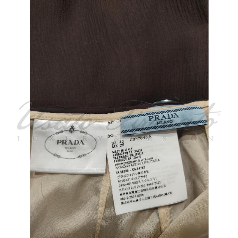 GONNA PRADA MARRONE SETA TG. 40 | Mercatino dell'Usato Roma parioli 3