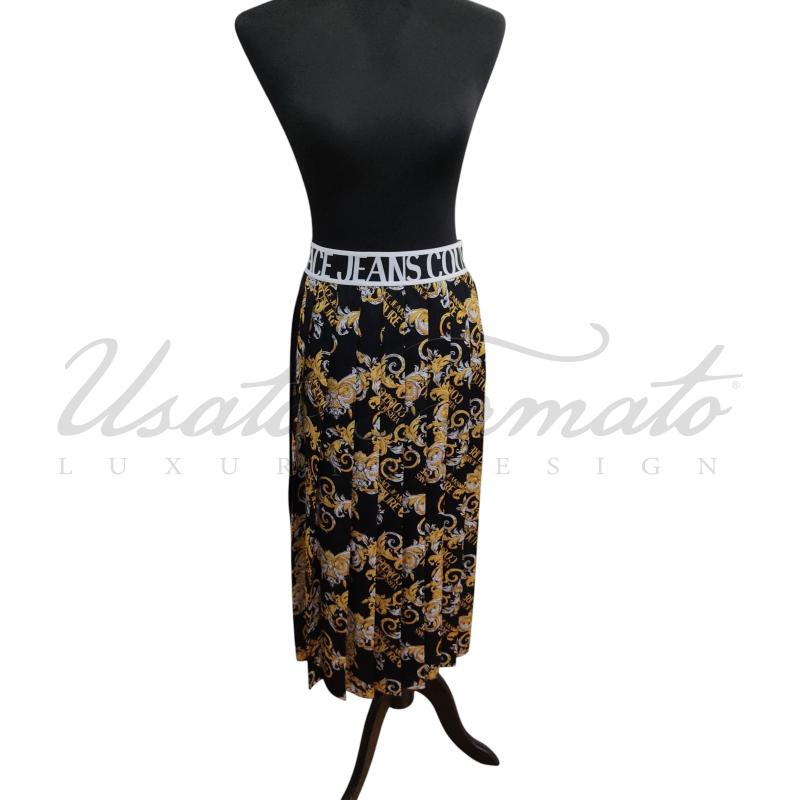 GONNA VERSACE JEANS NERA GIALLA TG S | Mercatino dell'Usato Roma parioli 1