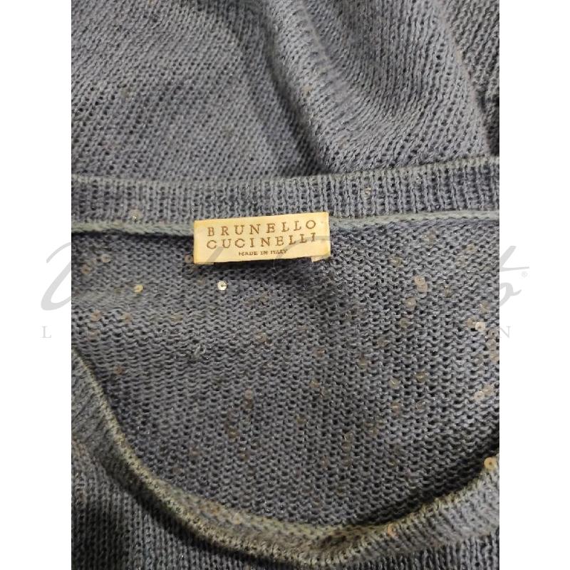 MAGLIA DONNA BRUNELLO CUCINELLI BLU PAILLETTES TG. 3XL | Mercatino dell'Usato Roma parioli 4