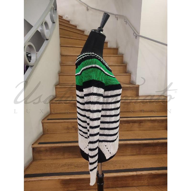 MAGLIA DONNA ERMANNO BIANCA VERDE TG S | Mercatino dell'Usato Roma parioli 2