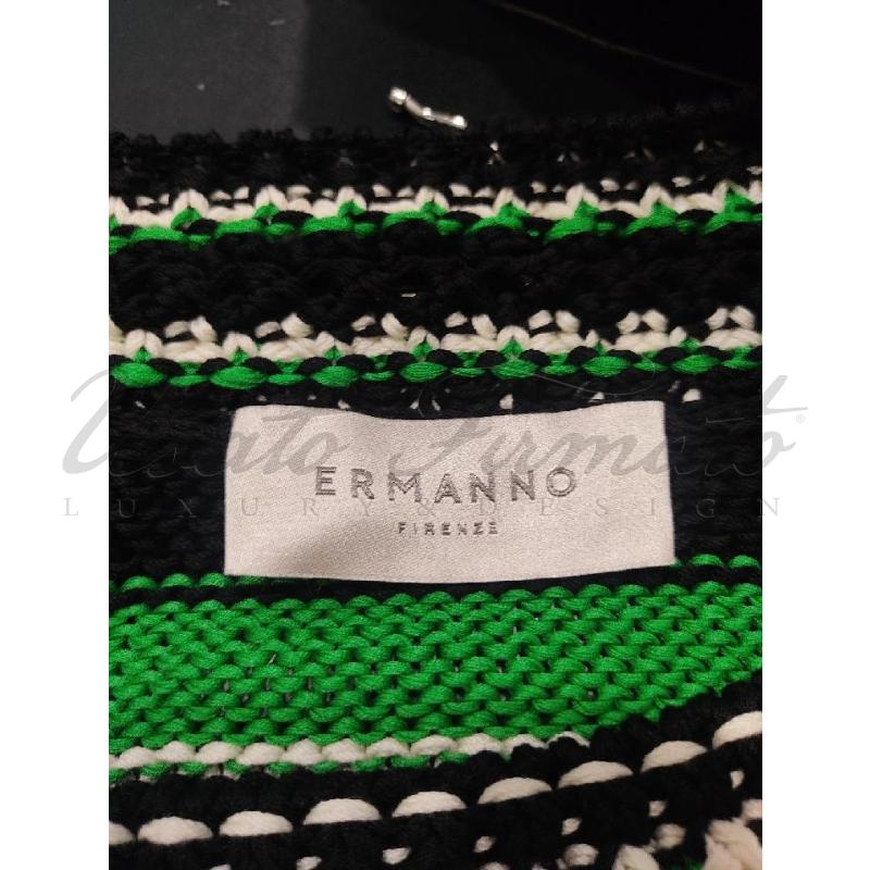 MAGLIA DONNA ERMANNO BIANCA VERDE TG S | Mercatino dell'Usato Roma parioli 4
