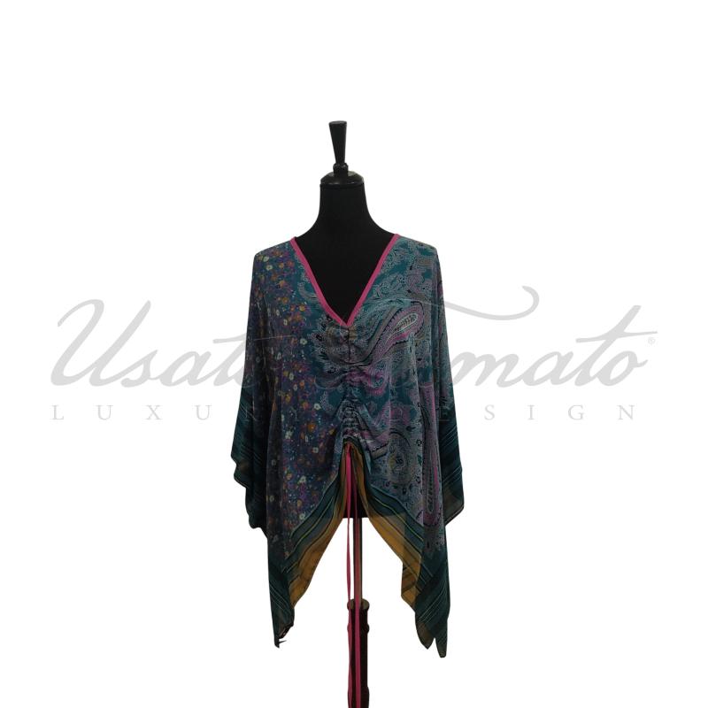MAGLIA DONNA ETRO VERDE FIORI SETA  | Mercatino dell'Usato Roma parioli 1