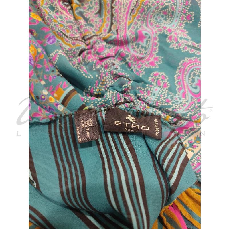 MAGLIA DONNA ETRO VERDE FIORI SETA  | Mercatino dell'Usato Roma parioli 4