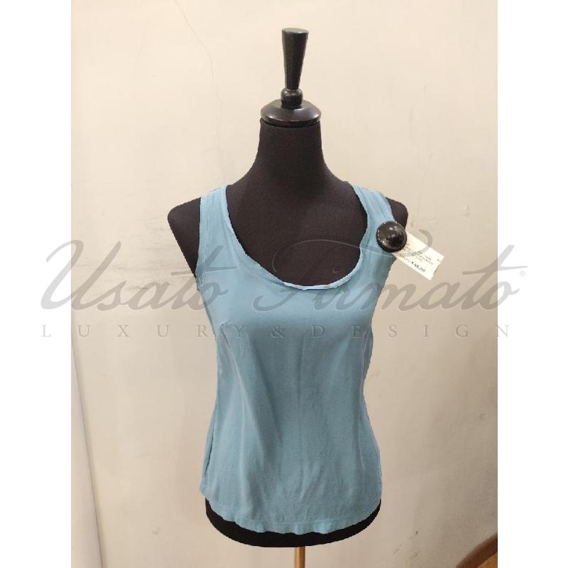 MAGLIA DONNA FABIANA FILIPPI SETA CELESTE TG S | Mercatino dell'Usato Roma parioli 1
