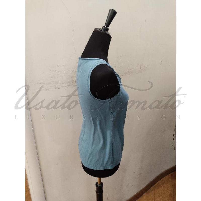 MAGLIA DONNA FABIANA FILIPPI SETA CELESTE TG S | Mercatino dell'Usato Roma parioli 2
