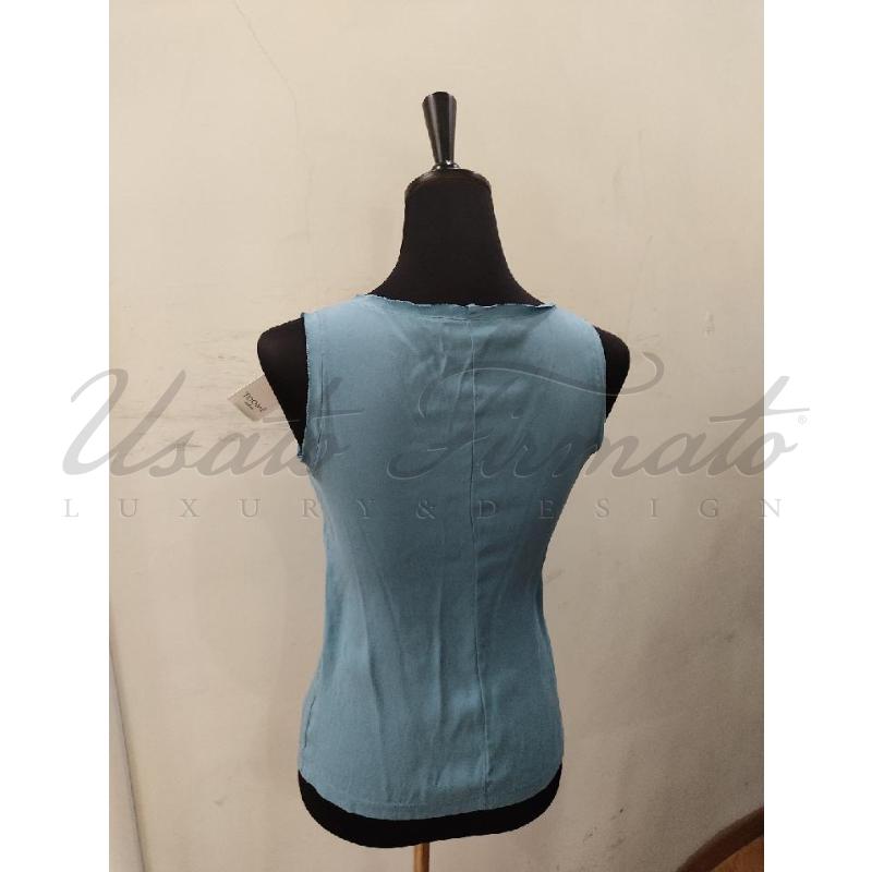 MAGLIA DONNA FABIANA FILIPPI SETA CELESTE TG S | Mercatino dell'Usato Roma parioli 3