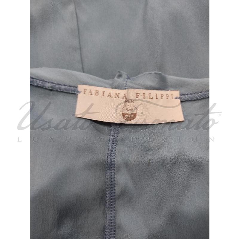 MAGLIA DONNA FABIANA FILIPPI SETA CELESTE TG S | Mercatino dell'Usato Roma parioli 4