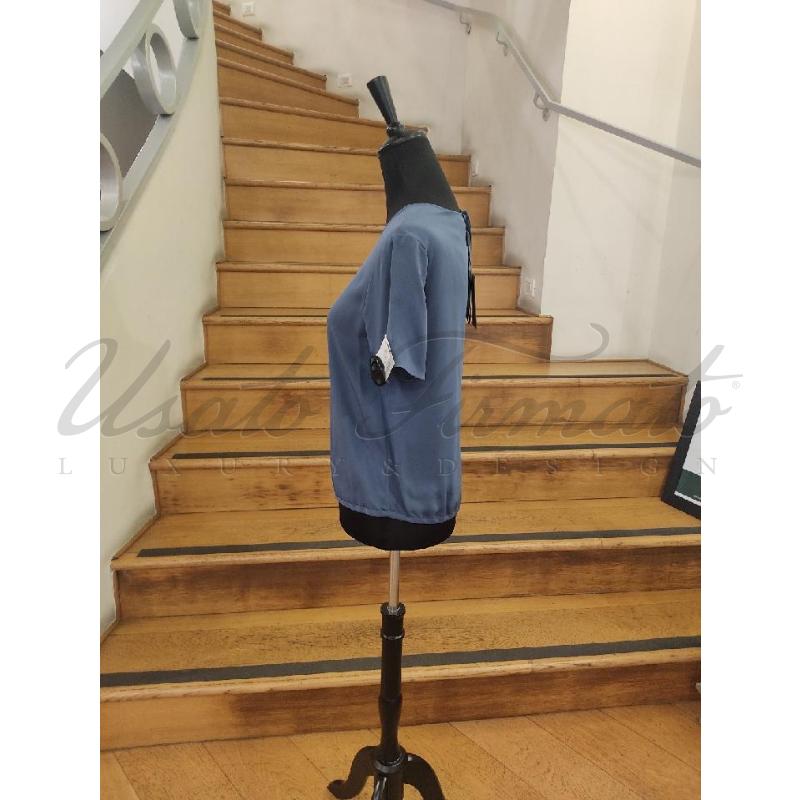 MAGLIA DONNA GIORGIO ARMANI SETA BLU TG 40 | Mercatino dell'Usato Roma parioli 2