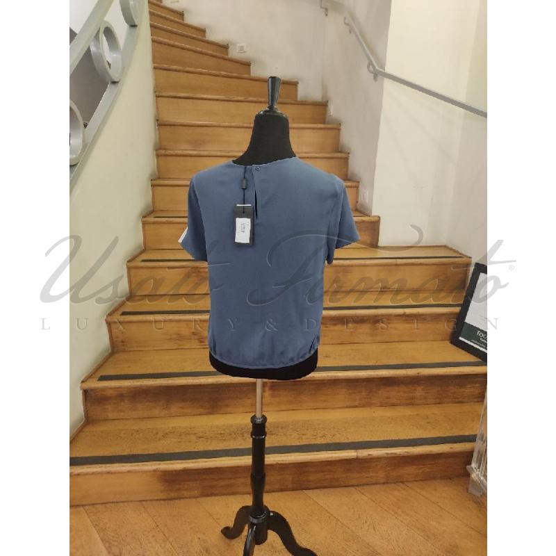 MAGLIA DONNA GIORGIO ARMANI SETA BLU TG 40 | Mercatino dell'Usato Roma parioli 3