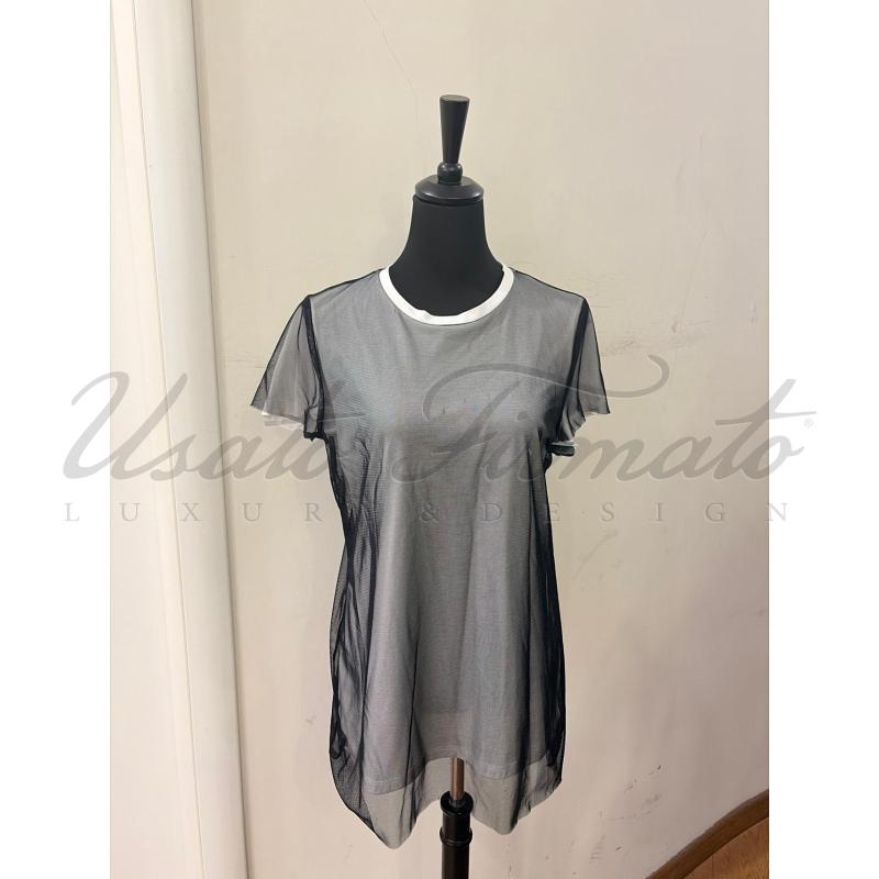 MAGLIA DONNA LIVIANA CONTI BIANCA NERA  TG. XL | Mercatino dell'Usato Roma parioli 1