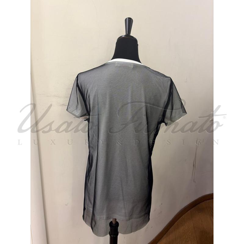 MAGLIA DONNA LIVIANA CONTI BIANCA NERA  TG. XL | Mercatino dell'Usato Roma parioli 3