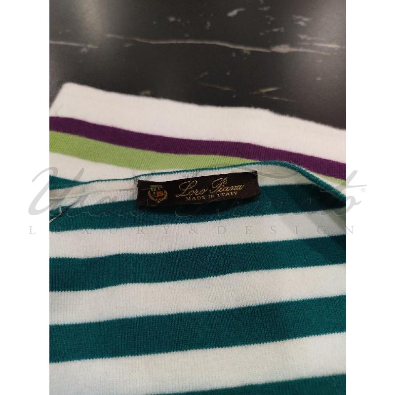 MAGLIA DONNA LORO PIANA VERDE BIANCA TG S | Mercatino dell'Usato Roma parioli 4