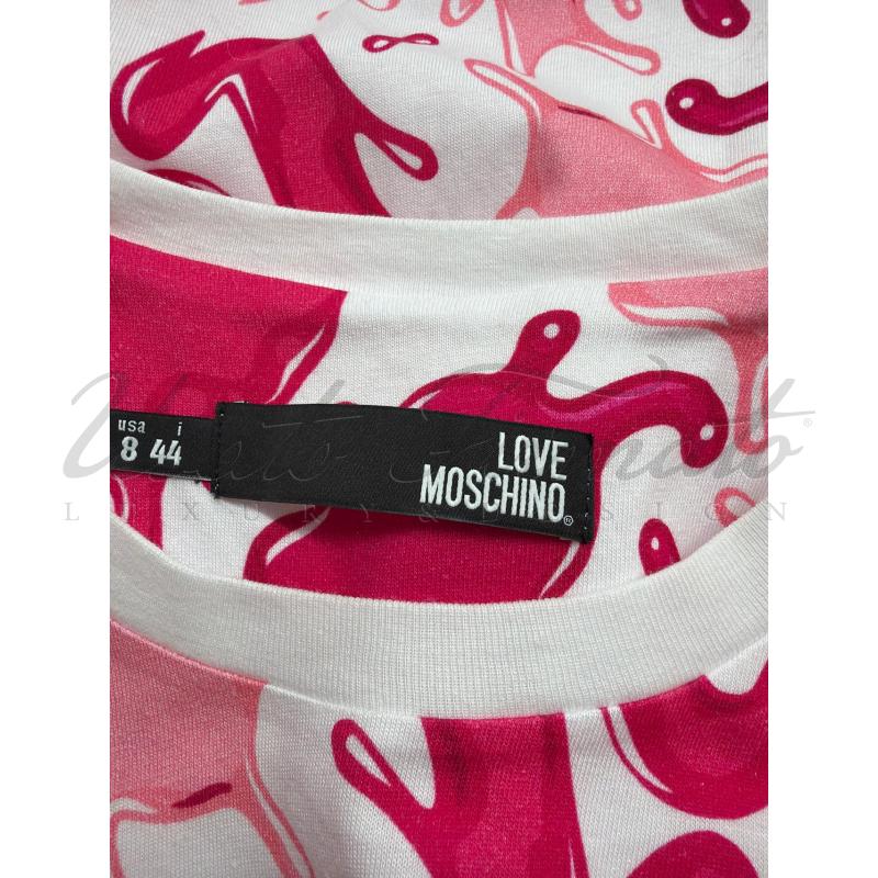 MAGLIA DONNA LOVE MOSCHINO FUCSIA BIANCA TG 44 | Mercatino dell'Usato Roma parioli 4