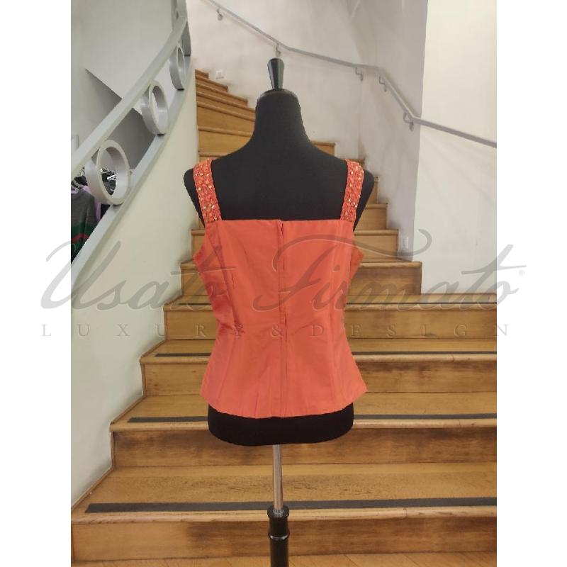 MAGLIA DONNA LUISA SPAGNOLI SETA ARANCIO TG 48 | Mercatino dell'Usato Roma parioli 3